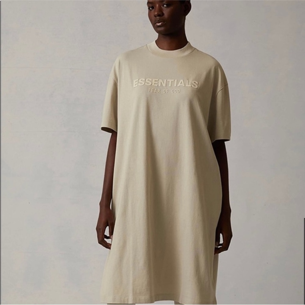 Essentials Fear Of God T-Shirt Dress High Neck Short‎ Sleeve Lounge Small